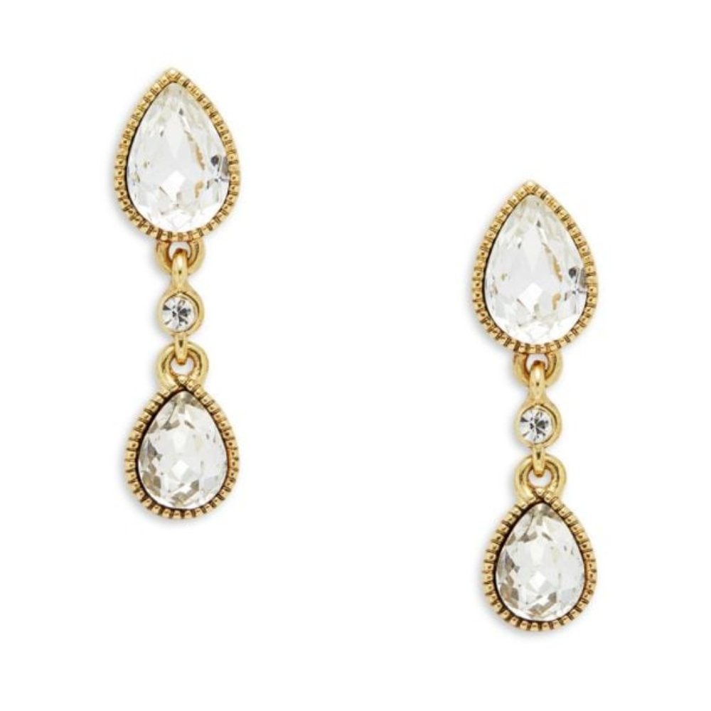 HEIDI DAUS Divinly Oxidized Brassplated Teardrop Earrings